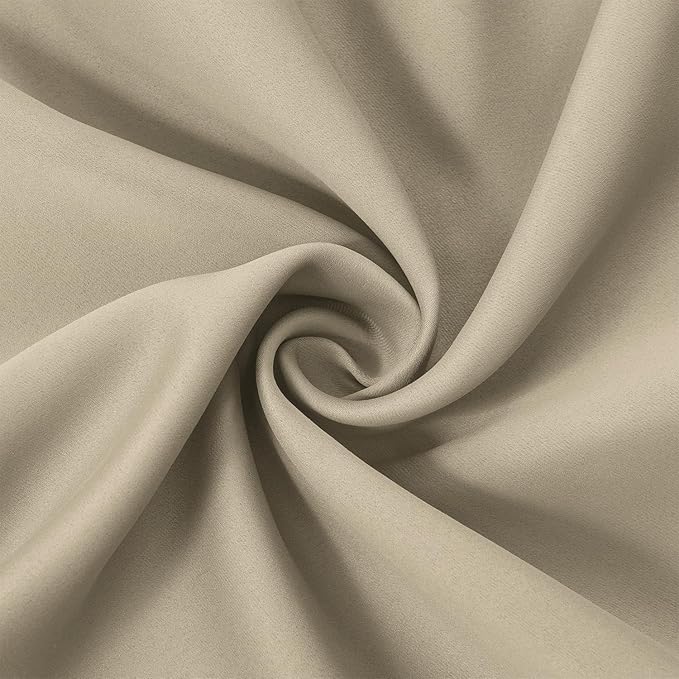 LEMOMO Beige Thermal Blackout Curtains/52 x 54 Inch/Set of 2 Panels Room Darkening Curtains for Bedroom