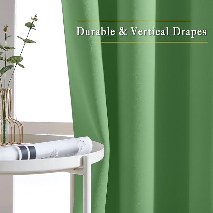 NICETOWN Blackout Draperies Curtain Panels - Window Treatment Thermal Insulated Solid Grommet Blackout Curtains/Panels/Drapes for Bedroom (Forest Green, Set of 2, 80 by 95 Inch)