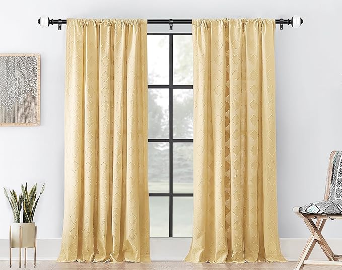 Curtain Rods 32 to 58 Inch (2.6-4.8ft), USFOOK 7/8 Inch Telescoping Splicing Drapery Rods for Windows, Matte Black Decorative Curtain Rod for Home with Translucent Finials
