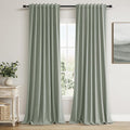 Guken 100% Blackout Curtains 100 Inch Length 2 Panels Set for Living Room Bedroom Back Tab Thermal Insulated Black Out Linen Drapes Room Darkening Window Curtains 100 Inches Long,Desert Sage