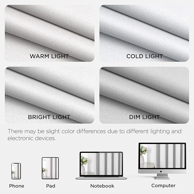 Joydeco Blackout Patio Sliding Door Curtains 84 Inches Long, Grommet Privacy Room Divider Curtains, Extra Wide Thermal Blackout Drapes for Bedroom Living Room (Pure White, 60Wx84L, 1 Panel)