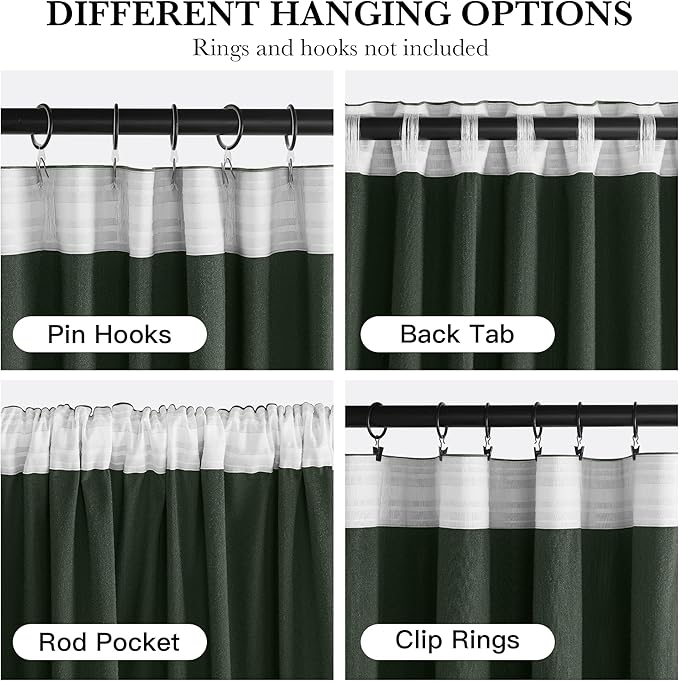RYB HOME Elegant Green Velvet Curtains 84 inches Long, Light Blocking, Thermal Insulated, Stylish Velvet Drapes with Hook Belt for Cozy Home Aesthetics, 52" W x L102 L, 2 Panels Set
