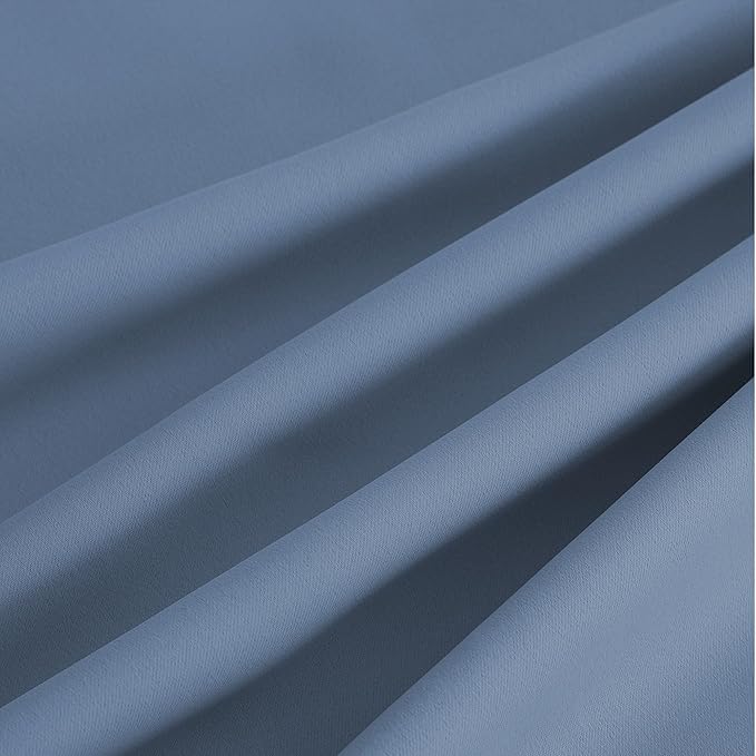 NICETOWN Stone Blue Energy Saving Drapes - Grommet Top Thermal Insulated Shades for Yard Door, Hall, Office, Flat, Garage - Durable, 1 Pair, W52 x L95