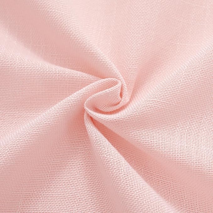 Light Pink Linen Curtains 108 Inches Long for Living Room 2 Panels Set Neutral Modern Farmhouse Back Tab Light Filtering Semi Sheer Window Curtains for Kids Bedroom Pink Decor 9 ft Length