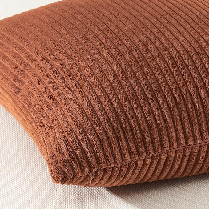Topfinel Decorative Rust Throw Pillow Covers Cushion Cases, Set of 4 Soft Velvet Modern Double-Sided Designs Terracotta Home Decor ，Fall Style Throw Pillows 20x20 inches