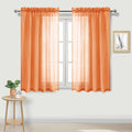 DWCN Sheer Curtains 45 inches Long 2 Panels Set, Rod Pocket Orange Voile Sheer Drapes Airy & Lightweight Elegant Home Decoration Window Coverings for Loft, 2pcs, W52 x L45