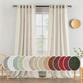 MIULEE Cream Linen Curtains 96 Inches Long 2 Panels for Bedroom Living Room, Soft Linen Textured Window Drapes Semi Sheer Light Filtering Back Tab Rod Pocket Farmhouse Modern Burlap Look Decor
