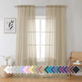 Aiyufeng Taupe Sheer Curtains 90 Inches Long 2 Panels Set, Semi Transparent Voile Rod Pocket Sheer Window Drapes for Bedroom Bed Canopy Living Room Dining Wedding Party Backdrop, 42W x 90L inch