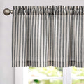 jinchan Valance Curtain Linen Textured Striped Window Curtain for Living Room Light Filtering Farmhouse Valance for Kitchen Rod Pocket 1 Panel 16 Inch Charcoal Grey on Linen 1 Panel