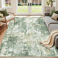 Washable Area Rugs 5'x8' Non-Slip Modern Abstract Soft for Living Room Entryway Bedroom Nursery, Print Pattern, Light Green/Yellow