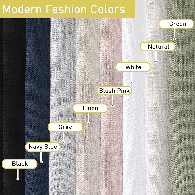 Linen Valances for Windows, Light Filtering Faux Linen Textured Small Short Valance Curtains for Bathroom Basement Farmhouse, Rod Pocket Top Half Curtains for Windows, 60Wx12L Inch