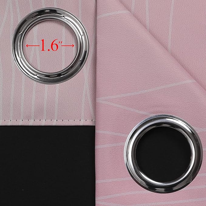 Estelar Textiler Sage and Pink Blackout Curtains for Bedroom, Thermal Insulated Drapes 108 Inches Long, Full Light Blocking Energy Saving Long Curtains for Living Room, 52Wx108L, 2 Panels