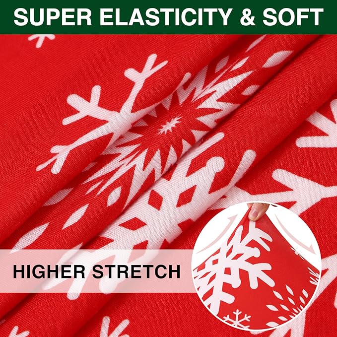 Smiry Printed Couch Cushion Covers, Stretch Soft Couch Covers for Sofa, Washable Non-Slip Sofa Slipcover Furniture Protector for Indoor and Outdoor (Large, Red with White)