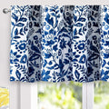 DriftAway Julia Lined Valance Double Layer Thermal Insulated Room Darkening Blackout Valances 3 Inch Rod Pocket Window Valance for Bathroom Living Room 52 Inch by 24 Inch Navy