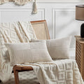 Fancy Homi 2 Packs Neutral Taupe Lumbar Decorative Throw Pillow Covers 20x28 Inch for Living Room Couch Bed Sofa, Farmhouse Home Decor, Soft Striped Corduroy Rectangle Accent Cushion Case 50x70 cm