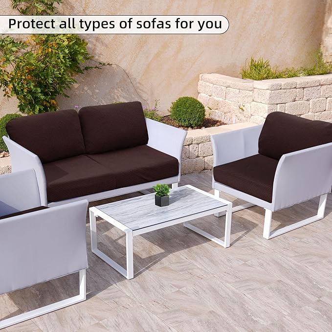 Outdoor Cushion Covers Set,14PCS Patio Furniture Couch Seat Slipcovers, Replacement for Sofa Sectional Chair(Cover，Only)