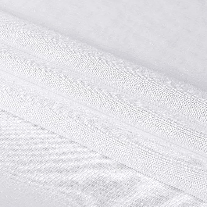 DWCN Sheer White Curtains 63 inch Length 2 Panels Set, Rod Pocket Solid Color Window Gauzy Treatments, Elegant Curtains & Drapes for Living Room/Bedroom/Kitchen, 2pcs, Each W70 x L63