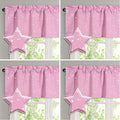 H.VERSAILTEX Blackout Curtain Valances for Kitchen Window/Living Room/Bathroom Privacy Added Rod Pocket Home Decoration Winow Valance, 52" W x 18" L, Glitter Stars in Pink Base (Pack of 4)