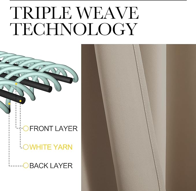 NICETOWN RV Blackout Curtains for Camper Windows, Taupe, 34" x 30", Set of 2, Kitchen Curtains, Short Blackout Drapes, Thermal Insulated Rod Pocket Window Treatment Draperies for Nursery