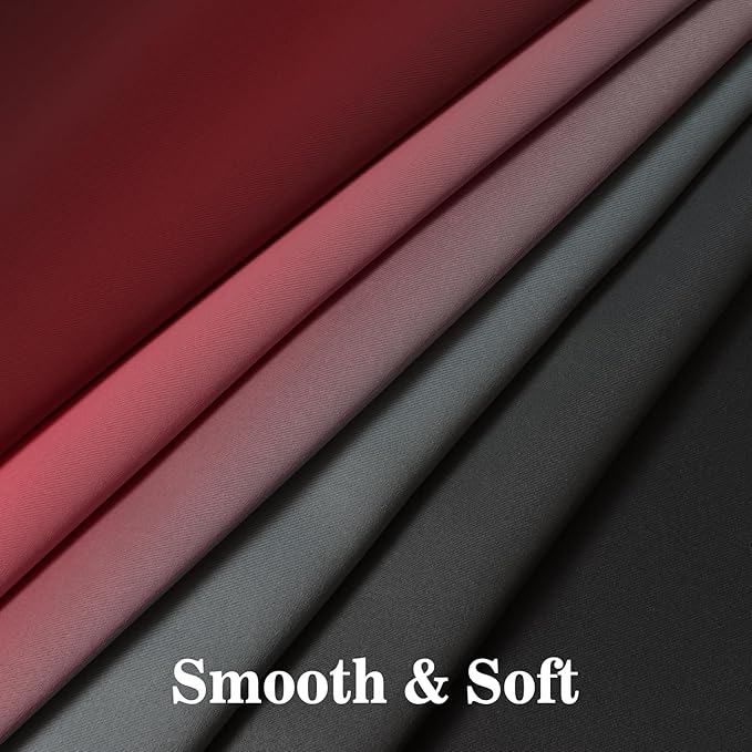 Yakamok Blackout Ombre Burgundy and Black Curtains for Bedroom, Gradient Room Darkening Curtains, Grommet Thermal Insulated Light Blocking Window Drapes/Curtain for Living Room,52 x 54 Inch,2 Panels