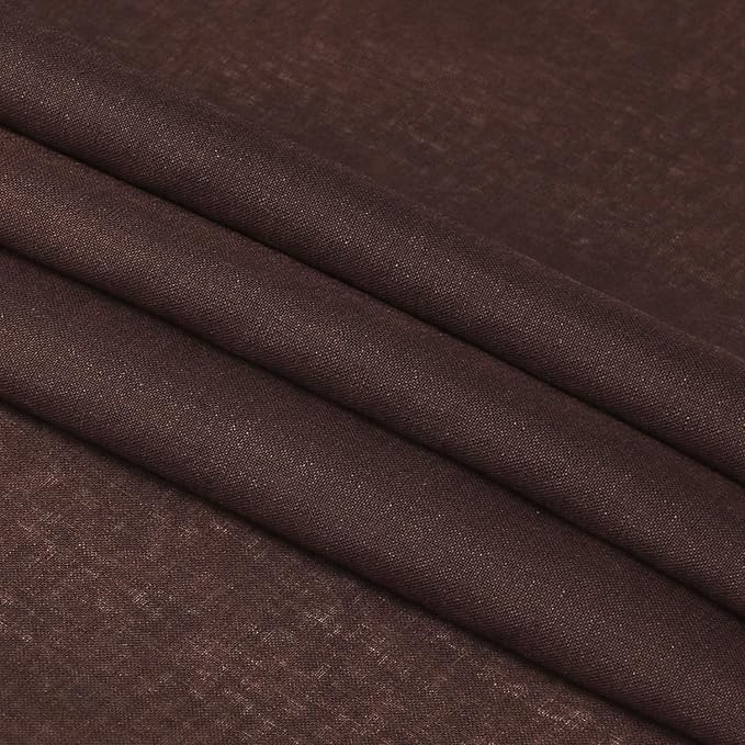 DWCN Brown Sheer Curtains Semi Transparent Voile Rod Pocket Curtains for Bedroom and Living Room, 42 x 63 inches Long, Set of 2 Panels