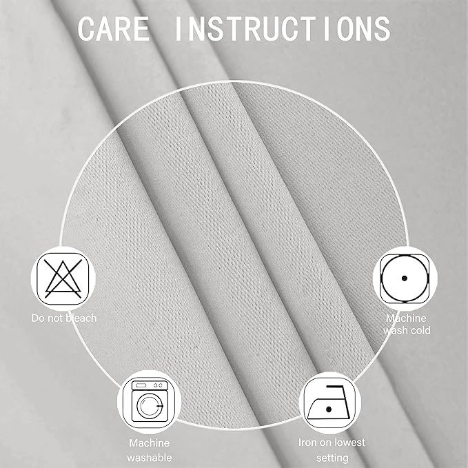 LEMOMO Blackout Curtains 52 x 108 inch/Light Grey Curtains Set of 2 Panels/Thermal Insulated Room Darkening Bedroom Curtains