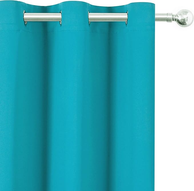 LEMOMO Teal Thermal Blackout Curtains/38 x 84 Inch/Set of 2 Panels Room Darkening Curtains for Bedroom