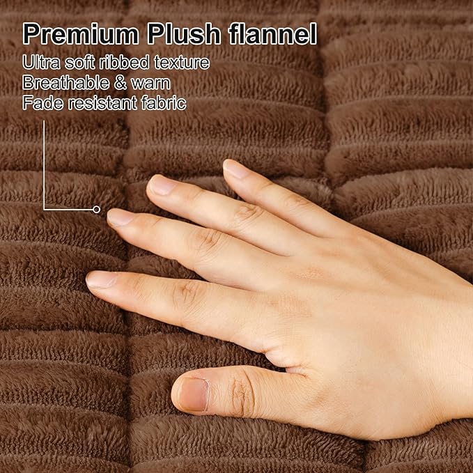 Smiry Couch Cover for Dogs Washable, Non Slip Fuzzy Pet Couch Covers for 3 Cushion Sofa Pet Friendly, Thick Soft Sofa Slipcovers Cushion Protector (Brown, 27.6" x 88")