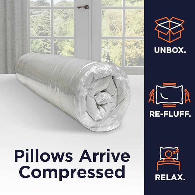 Amazon Basics Square Hypoallergenic Pillow Insert, Down Alternative Fiberfill, Sofa Bed Couch Decorative Stuffer, 18", 2-Pack
