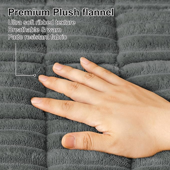 Smiry Couch Cover for Dogs Washable, Non Slip Fuzzy Pet Couch Covers for 3 Cushion Sofa Pet Friendly, Thick Soft Sofa Slipcovers Cushion Protector (Dark Grey, 27.6" x 47")
