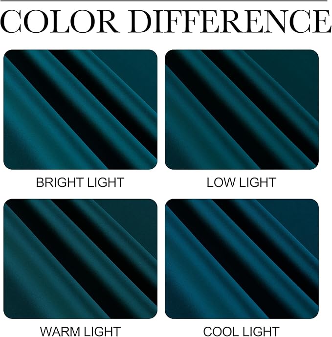 NICETOWN Teal Blackout Cafe Faux Silk Curtains for Small Windows, 42" Wide by 63" Long, 2 Panels, Rod Pocket Thermal Insulated Blackout Satin Drapes for Bedroom