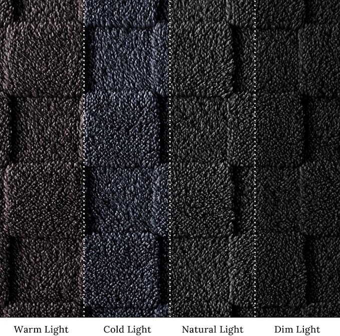 Exclusivo Mezcla King Size Flannel Fleece Blanket, Super Soft and Warm Lightweight Checkered Pattern Blankets for All Seasons, 90x104 Inches, Black