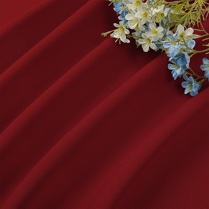 CUCRAF Red Blackout Curtains 84 inch Length 2 Panels Set, Rod Pocket Room Darkening Drapes for Bedroom Living Room, Insulated Thermal Light Blocking Window Curtain (W52 x L84 Inch)