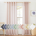 NICETOWN Linen Textured Semi Sheer Bedroom Curtains, Grommet Semi Sheer Window Drapes Privacy with Light Filtering for Sliding Glass Door/French Door, W70 x L96, Dusty Blush, 2 Panels