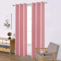 LEMOMO Pink Blackout Curtains/42 x 84 Inch/Set of Two Panels Grommet Bedroom Curtains