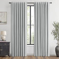 MIULEE 100% Blackout Linen Curtains for Bedroom, Grey Solid Luxury Decor Thermal Insulation Room Darkening Drapes for Living Room Nursery Back Tab Rod Pocket 42 x 90 Inches, 2 Panels
