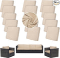 Outdoor Cushion Covers Set,14PCS Patio Furniture Couch Seat Slipcovers, Replacement for Sofa Sectional Chair(Cover，Only)
