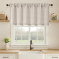 OVZME Valance for Windows, Light Filtering Faux Linen Textured Small Cafe Valances for Windows, Dual Rod Pocket Farmhouse Short Curtain for Bathroom Basement, 60Wx24L inch, 1 Piece, Linen Color