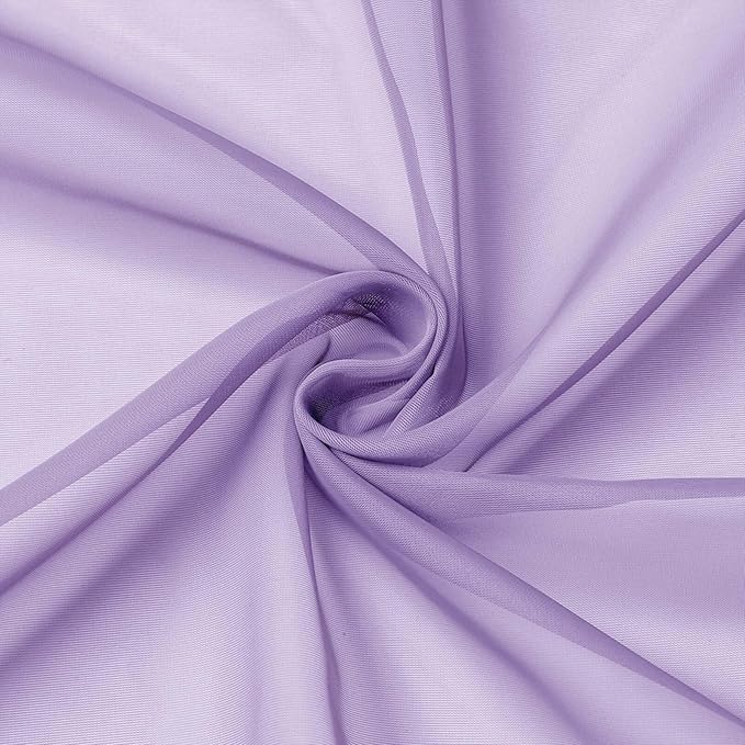 Cafe Curtains 36 Inch Length Tier 2 Pieces, Modern Soft Airy Sheer Kitchen Short Curtains for Small Window, Rod Pocket Small Curtain for Bathroom Basement, Lavender, Each, 42" Wx36 L Inches