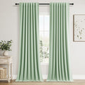 Aqua Green 100% Blackout Linen Curtains 96 Inch Length 2 Panels Set for Living Room Bedroom Back Tab Thermal Insulated Black Out Drapes Room Darkening Farmhouse Style for Bedroom Window Curtains