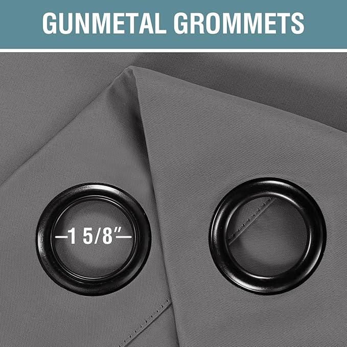 H.VERSAILTEX Premium Blackout Bedroom Curtains 84 Inches Long Gray Curtain Window Panel Drapes Room Darkening for Living Room, Grommet Curtains for Door - (Bluish Gray Color) - 1 Panel, 52'W x 84'L