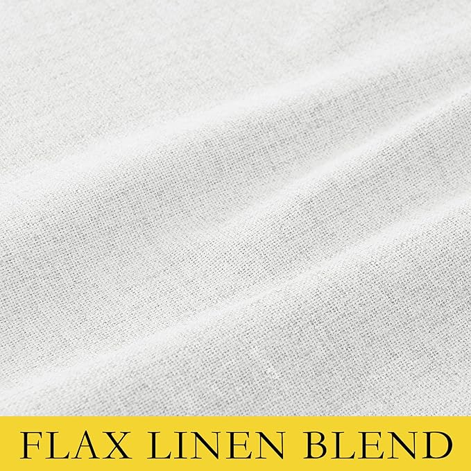 NICETOWN 100% Absolutely Blackout Linen Curtains with Thermal Insulated Liner, Greyish White, 42" Wide, 72" Length Energy Saving Curtains for Classroom 2 Panels Set, Vertical Blinds