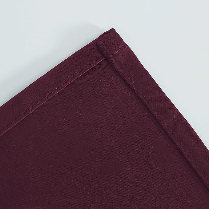 LEMOMO Blackout Curtains 66 x 95 inch/Burgundy Red Curtains Set of 2 Panels/Thermal Insulated Room Darkening Bedroom Curtains