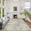 9x12 Area Rugs Washable Rug: Modern Abstract Living Room Rug Soft Anti-Skid Thin Carpet Indoor Floor Non-Shedding Carpets for Bedroom Dining Room Farmhouse Nursery Home Office Multi Color