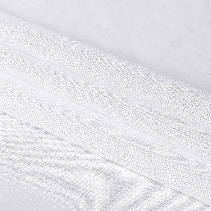 DWCN Extra Long Curtains, Sheer White Curtains 102 inches Long for Living Room, Rod Pocket Casual Large Window Treatments for Patio Door/Wedding Home Decor, 2pcs, Each W70 x L102