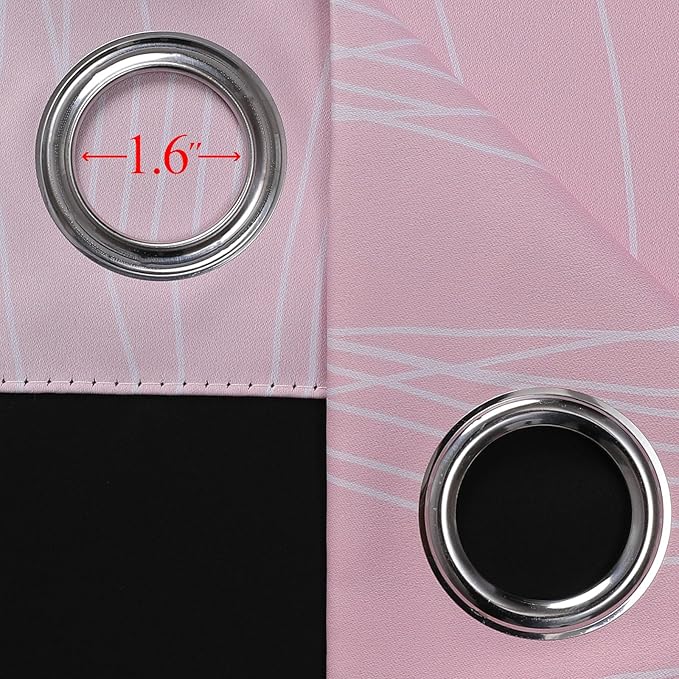 Estelar Textiler Pink and Teal Gradient Blackout Curtains for Bedroom, Thermal Insulated Ombre Drapes 96 Inches Long, Full Light Blocking Energy Saving Curtains for Living Room, 52Wx96L, 2 Panels