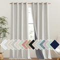 NICETOWN Snowbound Vintage Linen 100% Blackout Curtains for Living Room, Thermal Insulated Curtains 120" Long, Noise Reducing Window Treatment Drapes for Hall Room, 52" Wide Per Panel, Set of 2