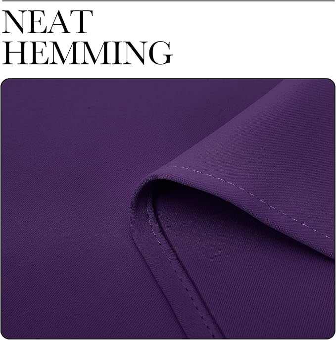 NICETOWN Blackout Purple Curtains for Living Room - Thermal Insulated Solid Rod Pocket Blinds for Bedroom Decor (Royal Purple, Set of 2 Panels, 42 x 48 Inch)