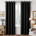 Joydeco Blackout Curtains 108 Inches Long 1 Panel, Thermal Insulated Long Curtains& Drapes 1 Piece, Room Darkening Grommet Drapes for Living Room Bedroom Window (W70 x L108 Inch, Black)