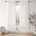 Nanspring Neutral Linen Curtains 72 Inches for Living Room Light Filtering Semi Sheer Curtains Coastal Modern Farmhouse Decor Drapes for Bedroom Office Back Tab and Rod Pocket 52x72, 2 Panels